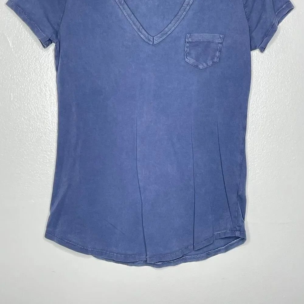 Gap GAP Blue Vintage Wash V-neck Tee Short Sleeve Shirt Top Women’s Size XS - Picture 4 of 8